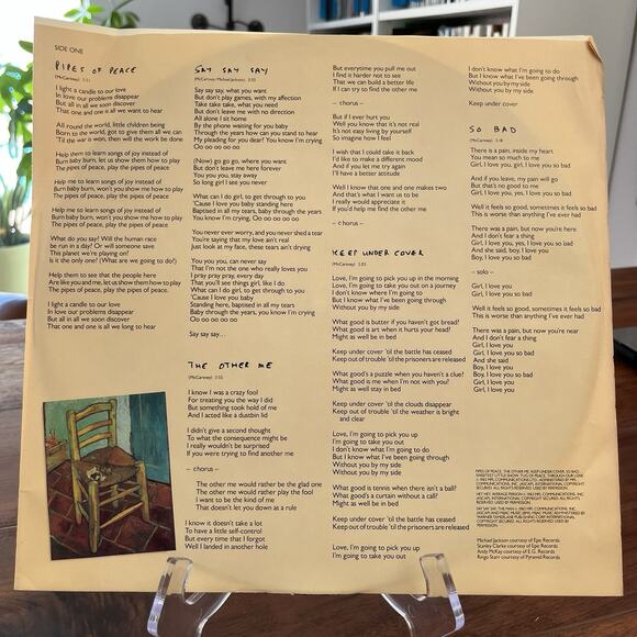 Paul McCartney Pipes Of Peace Vinyl LP Gatefold 1983 Columbia AL 39149 - Picture 11 of 12